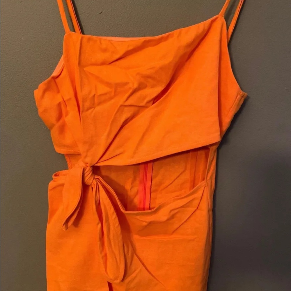 Vibrant Orange Sleeveless Dress